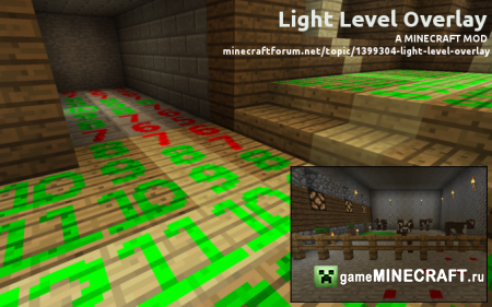 Уровень освещения (Light Level Overlay) [1.6.4] для Minecraft