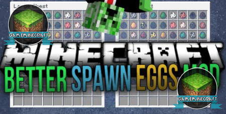 Скачать мод Better Spawn Eggs для Майнкрафт 1.8