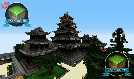 Скачать карту Hatsumoto-Jo, a Japanese castle для Майнкрафт 1.7.4